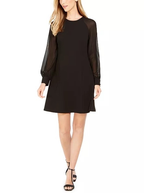 Calvin Klein Jeans Dresses & Skirts - Calvin Klein ck 10 Classic Black Long-Sleeve Shift Dress - Women's sheer